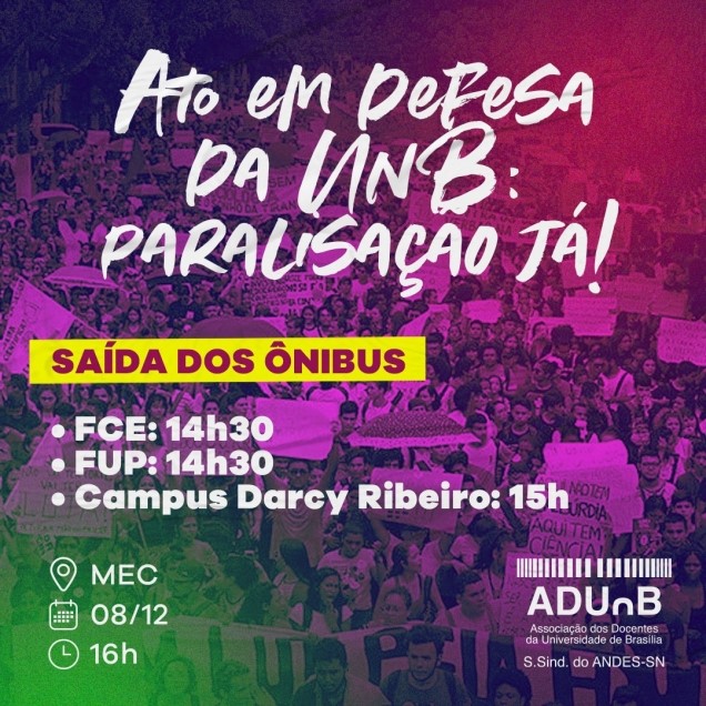 Ao vivo, ato em defesa da UnB na TV Comunitária