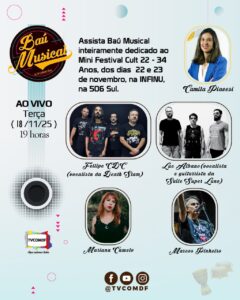 Leia mais sobre o artigo Cult 22 comemora 34 anos com Mini Festival na Infinu, na 506 Sul