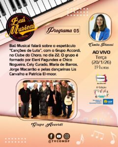 Leia mais sobre o artigo Grupo Accordi revela a sonoridade do espetáculo “Canções de Luta”, no Clube do Choro, no dia 22 de janeiro