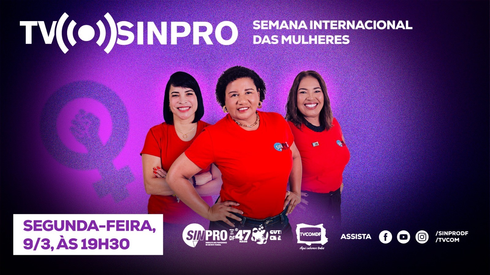 No momento, você está visualizando TV Sinpro especial na semana das mulheres na TV Comunitária de Brasília