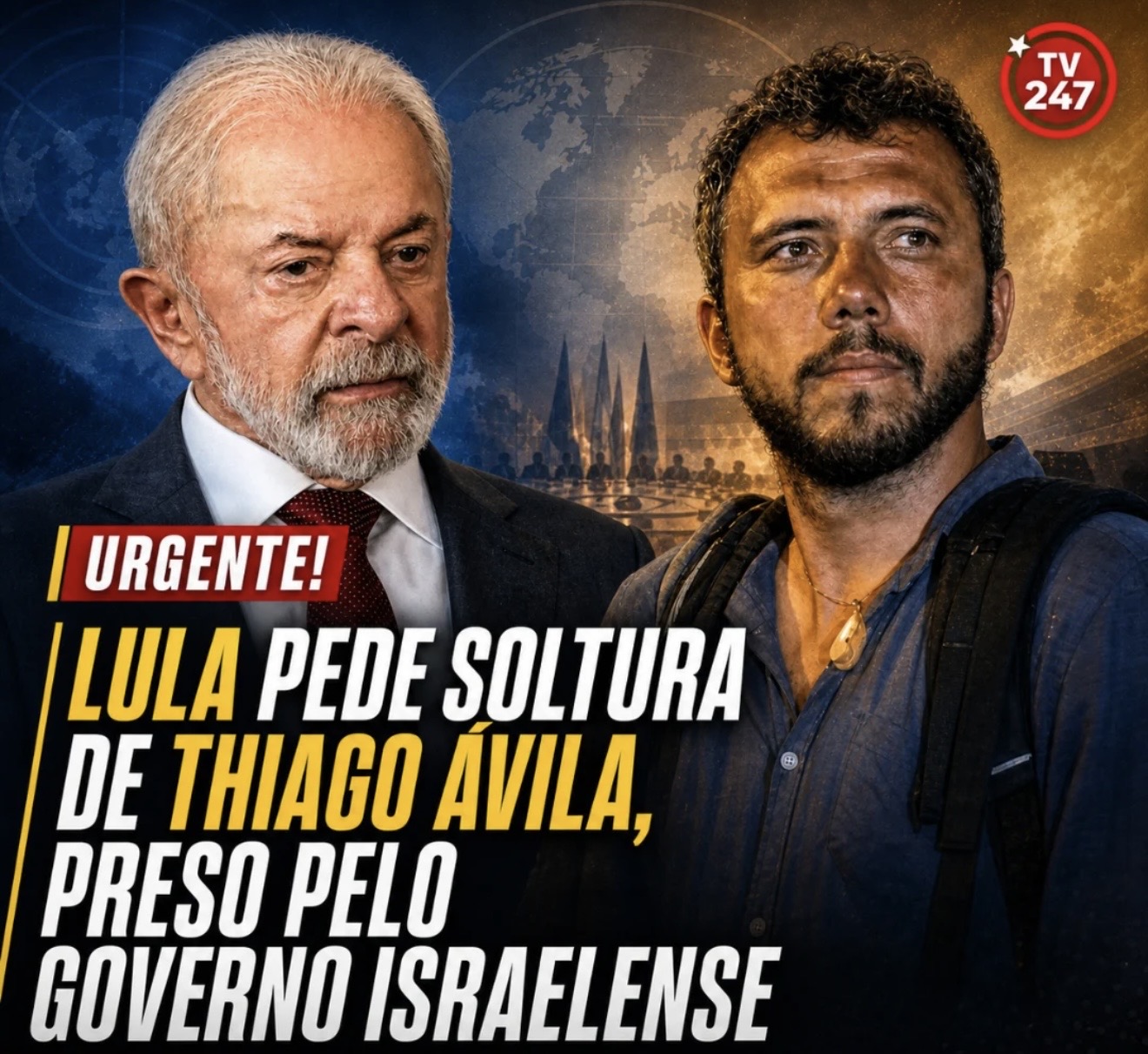 No momento, você está visualizando Lula pede a liberdade do ativista brasileiro Thiago Ávila, que está sequestrado por Israel