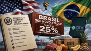 Leia mais sobre o artigo EUA propõem nova tarifa de 25% contra produtos brasileiros e miram Pix em investigação comercial