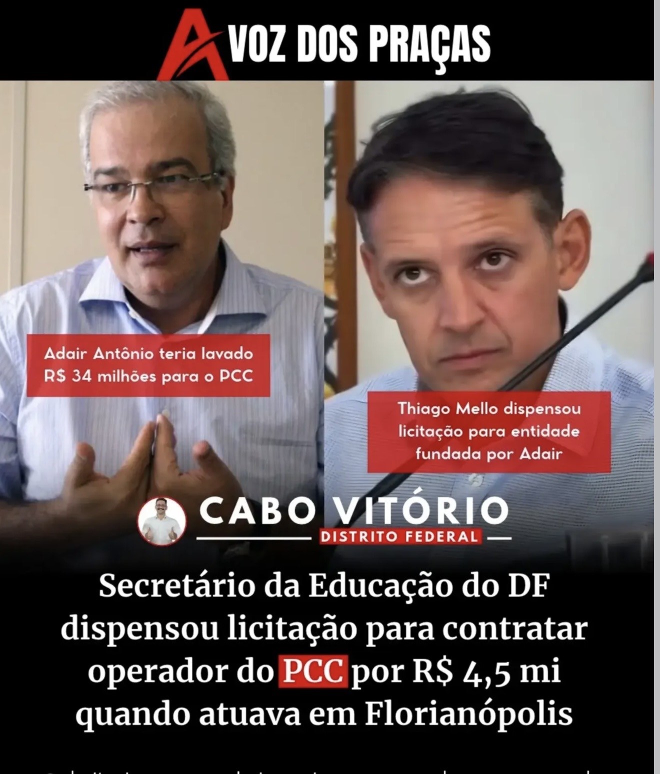 No momento, você está visualizando Secretário da Educação do DF dispensou licitação para contratar operador do PCC por R$ 4,5 mi quando atuava em Florianópolis